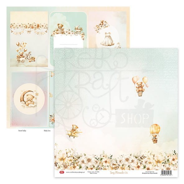 Zestaw papierów do scrapbookingu 30x30 Tiny Miracle CPS-TM30-6 Craft&amp;You Design