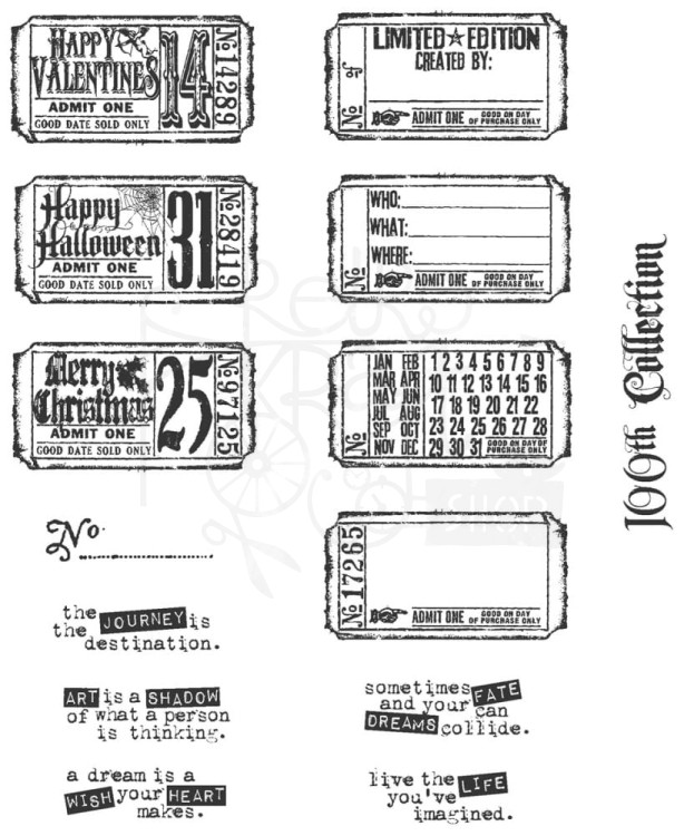 Stempel gumowy kauczukowy Odds &amp; Ends CMS100 Tim Holtz Stampers Anonymous