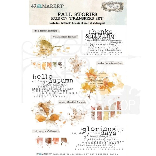 Rub-on transfer 15x20 Fall Stories SS-29932 49 and Market