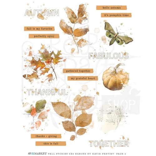 Rub-on transfer 15x20 Fall Stories SS-29932 49 and Market