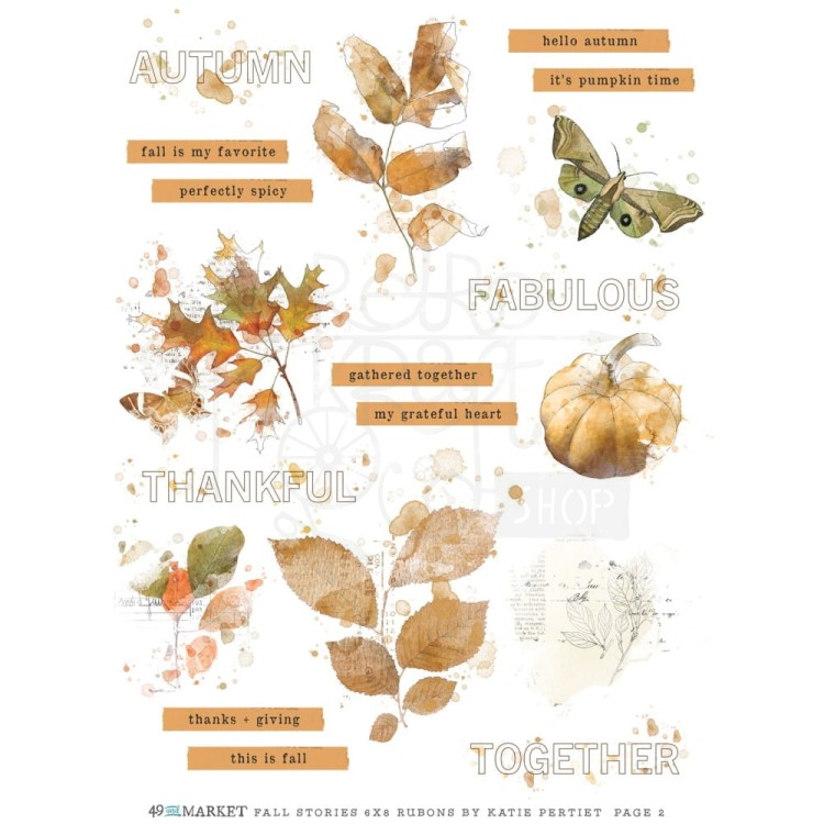 Rub-on transfer 15x20 Fall Stories SS-29932 49 and Market