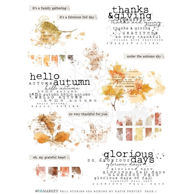 Rub-on transfer 15x20 Fall Stories SS-29932 49 and Market
