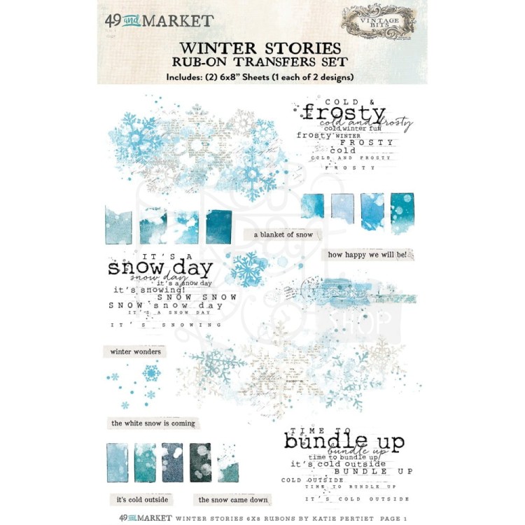 Rub-on transfer 15x20 Winter Stories SS-29901 49 and Market
