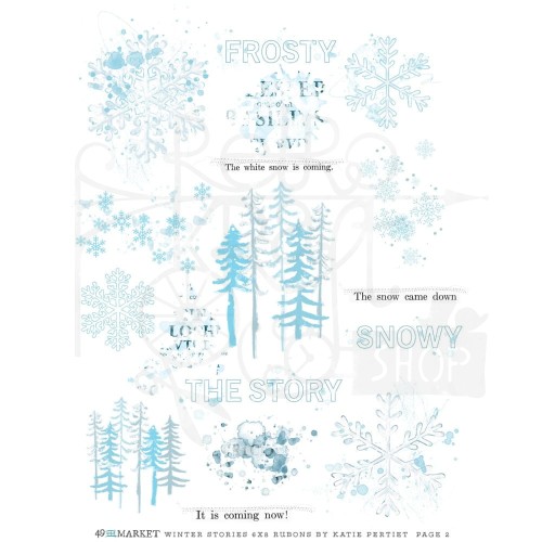 Rub-on transfer 15x20 Winter Stories SS-29901 49 and Market