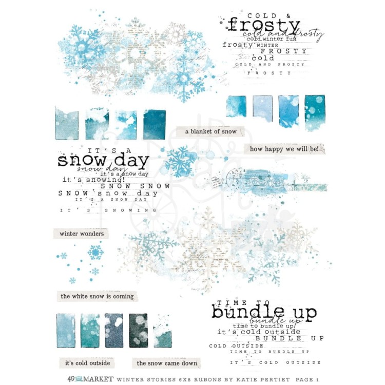 Rub-on transfer 15x20 Winter Stories SS-29901 49 and Market