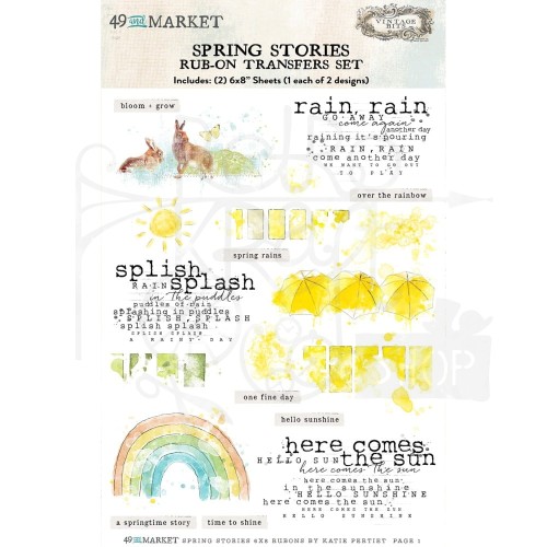 Rub-on transfer 15x20 Spring Stories SS-29918 49 and Market