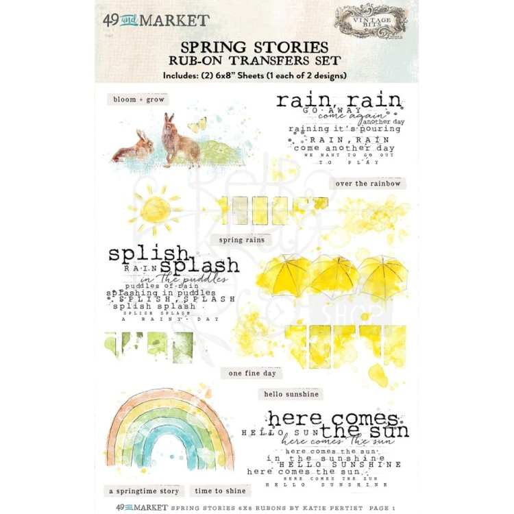 Rub-on transfer 15x20 Spring Stories SS-29918 49 and Market