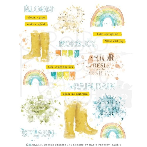Rub-on transfer 15x20 Spring Stories SS-29918 49 and Market