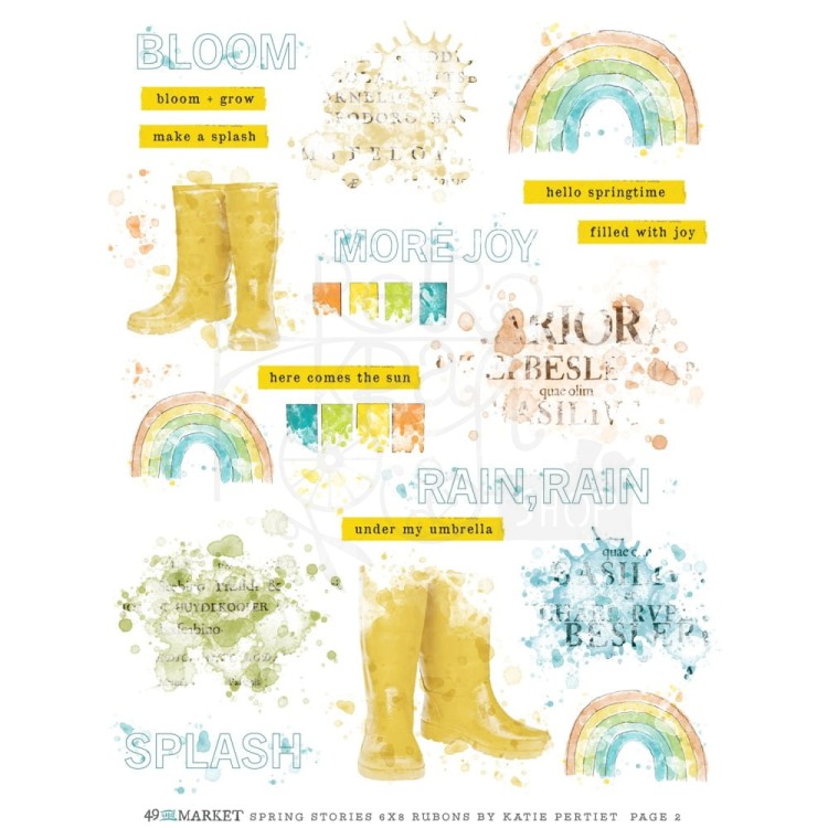 Rub-on transfer 15x20 Spring Stories SS-29918 49 and Market