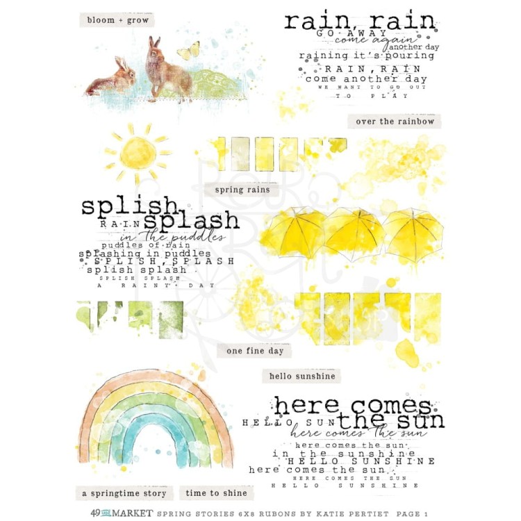 Rub-on transfer 15x20 Spring Stories SS-29918 49 and Market