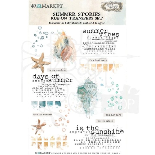 Rub-on transfer 15x20 Summer Stories SS-29925 49 and Market
