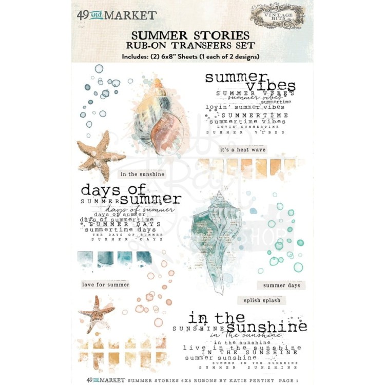 Rub-on transfer 15x20 Summer Stories SS-29925 49 and Market