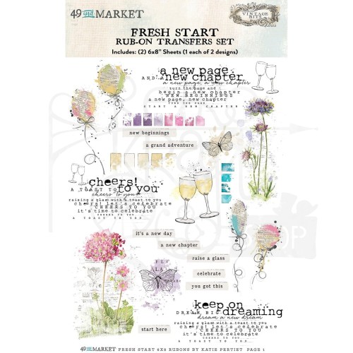 Rub-on transfer 15x20 Fresh Start SS-29246 49 and Market