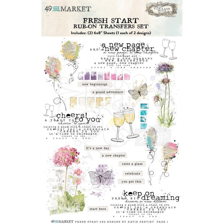 Rub-on transfer 15x20 Fresh Start SS-29246 49 and Market
