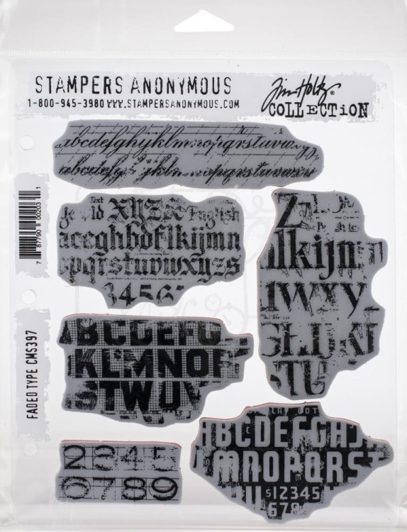Stempel gumowy kauczukowy Faded Type CMS397 Tim Holtz Stampers Anonymous