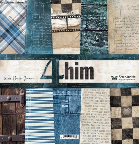 Zestaw papierów do scrapbookingu 30x30 4 him ScrapAndMe