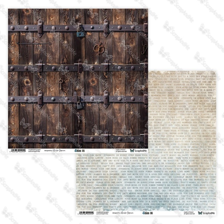 Zestaw papierów do scrapbookingu 30x30 4 him ScrapAndMe