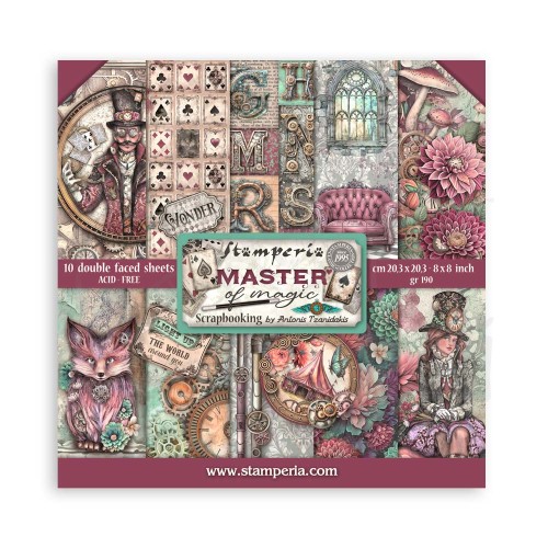 Zestaw papierów do scrapbookingu 20x20 Master of Magic SBBS122 Stamperia