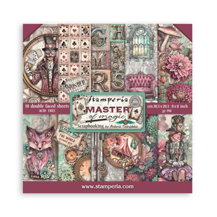 Zestaw papierów do scrapbookingu 20x20 Master of Magic SBBS122 Stamperia