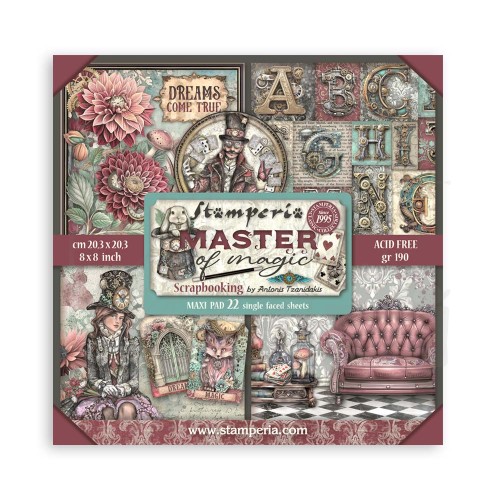 Zestaw papierów jednostronnych do scrapbookingu 20x20 Master of Magic SBBSXB09 Stamperia