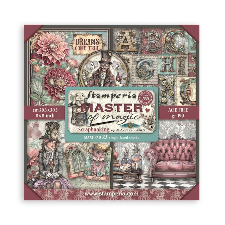 Zestaw papierów jednostronnych do scrapbookingu 20x20 Master of Magic SBBSXB09 Stamperia