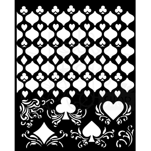 Szablon maska 20x25cm Master of Magic Karciane wzory KSTD174 Stamperia
