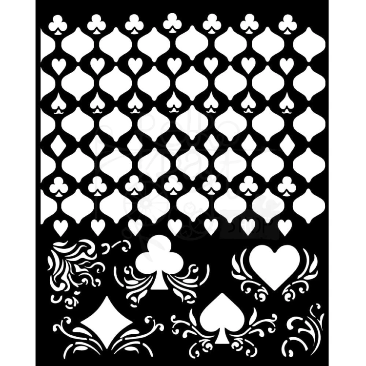 Szablon maska 20x25cm Master of Magic Karciane wzory KSTD174 Stamperia