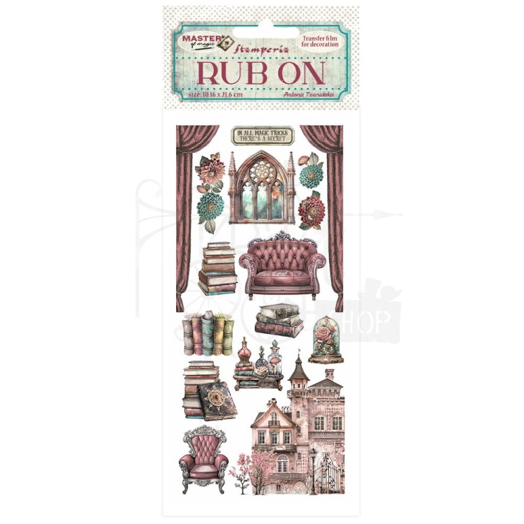 Rub-on transfer 10x21.6cm Master of Magic Pracownia maga DFLRB146 Stamperia