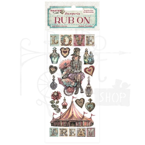 Rub-on transfer 10x21.6cm Master of Magic Cyrk DFLRB145 Stamperia