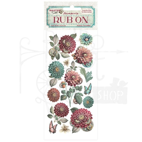 Rub-on transfer 10x21.6cm Master of Magic Peonia DFLRB142 Stamperia