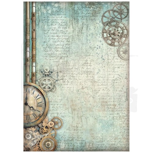 Papier ryżowy do decoupage A4 Master of Magic Zegar DFSA41010 Stamperia