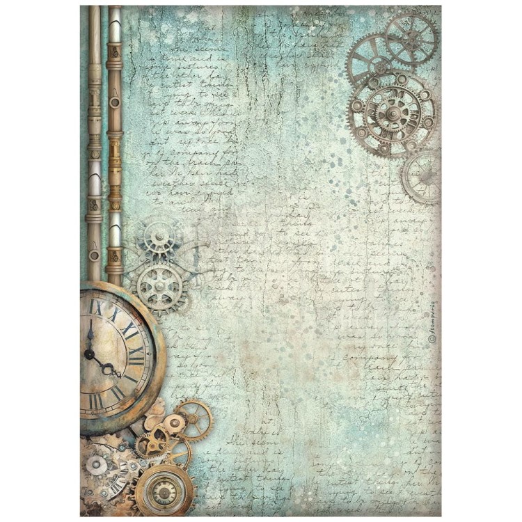 Papier ryżowy do decoupage A4 Master of Magic Zegar DFSA41010 Stamperia