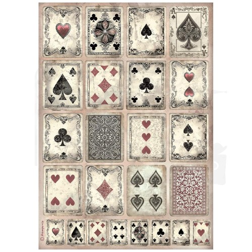Papier ryżowy do decoupage A4 Master of Magic Karty DFSA41006 Stamperia