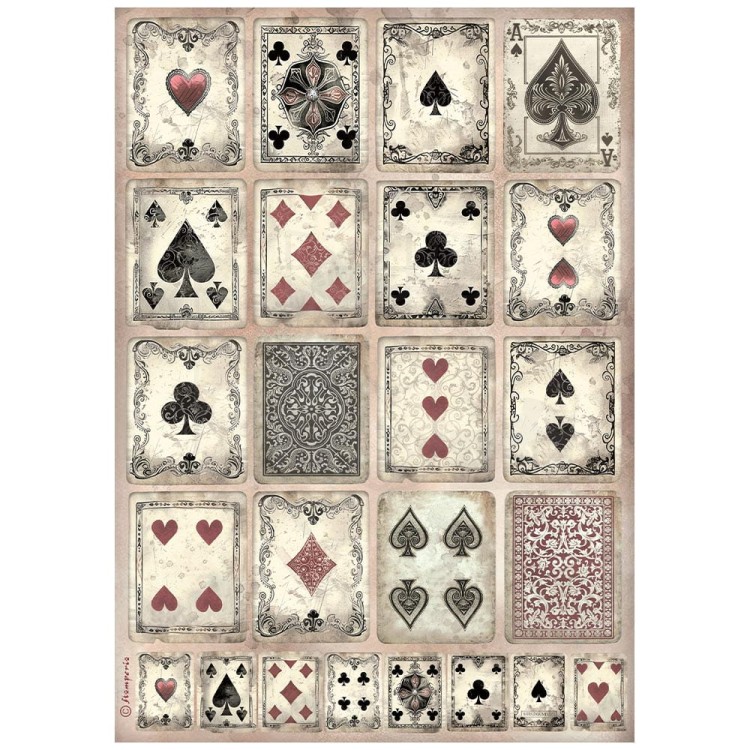 Papier ryżowy do decoupage A4 Master of Magic Karty DFSA41006 Stamperia