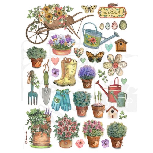 Papier ryżowy do decoupage A4 Best Sellers Narzędzia ogrodowe DFSA4991 Stamperia