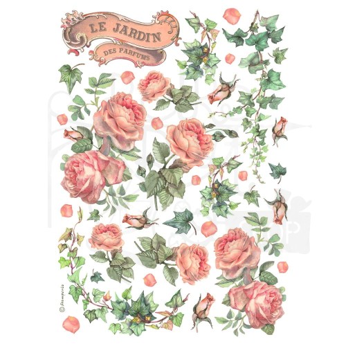 Papier ryżowy do decoupage A4 Best Sellers Les jardins DFSA4993 Stamperia