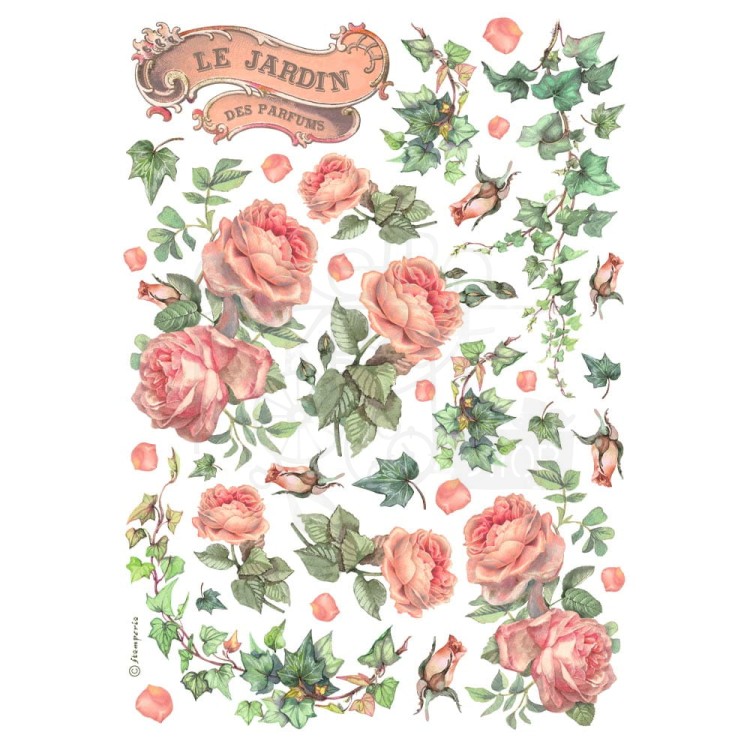 Papier ryżowy do decoupage A4 Best Sellers Les jardins DFSA4993 Stamperia
