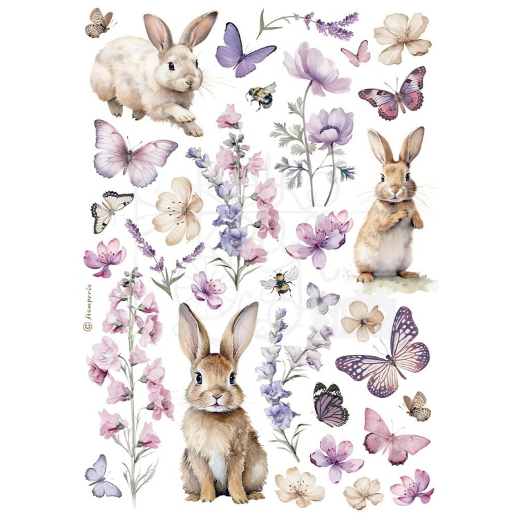 Papier ryżowy do decoupage A4 Best Sellers Króliczek motylek DFSA4994 Stamperia
