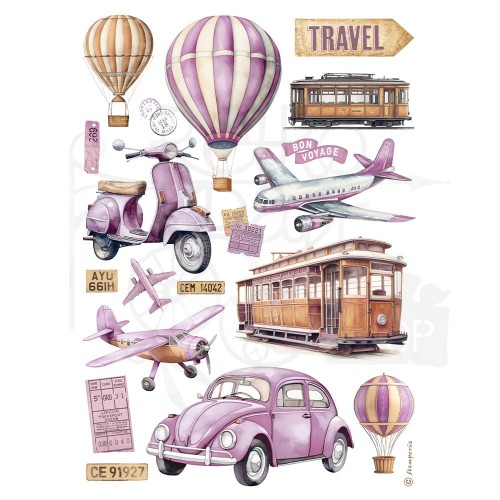 Papier ryżowy do decoupage A4 Best Sellers Transport DFSA4995 Stamperia
