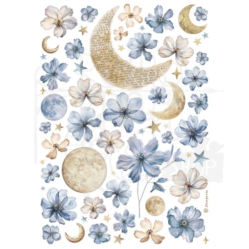 Papier ryżowy do decoupage A4 Best Sellers Słońce i księżyc DFSA4996 Stamperia