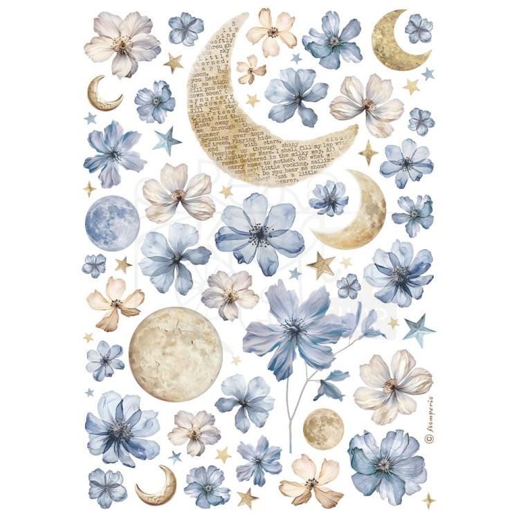 Papier ryżowy do decoupage A4 Best Sellers Słońce i księżyc DFSA4996 Stamperia