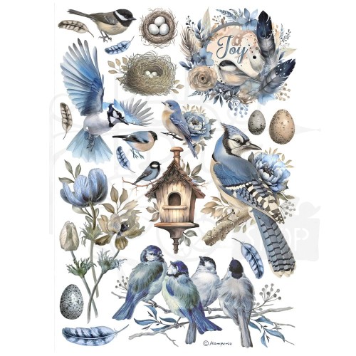 Papier ryżowy do decoupage A4 Best Sellers Ptaszki DFSA41003 Stamperia