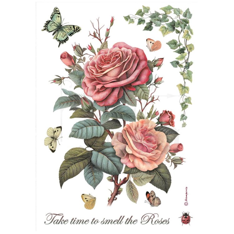 Papier ryżowy do decoupage A4 Best Sellers Duża róża DFSA41002 Stamperia