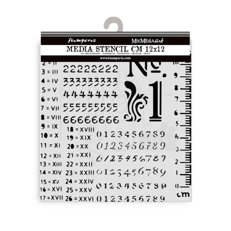 Szablon maska 12x12cm Best Sellers Numerki KSTDS22 Stamperia