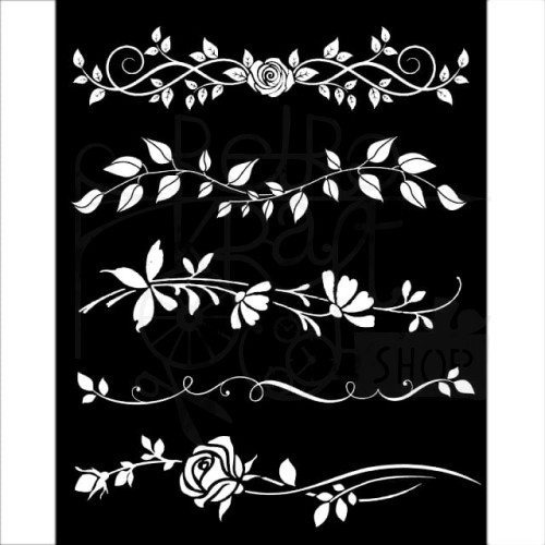 Szablon maska 20x25cm 5 dekorów roślinnych KSTD037 Stamperia