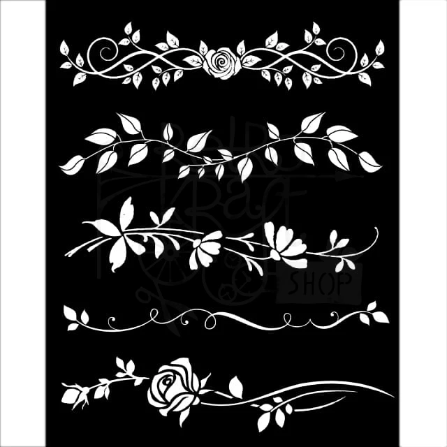 Szablon maska 20x25cm 5 dekorów roślinnych KSTD037 Stamperia
