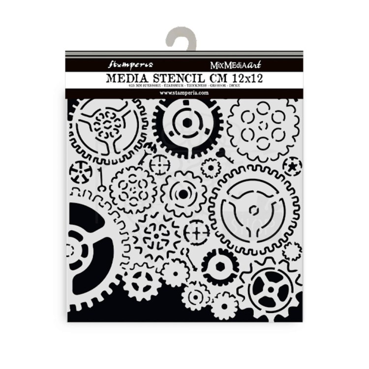 Szablon maska 12x12cm Best Sellers Zębatki tło KSTDS27 Stamperia