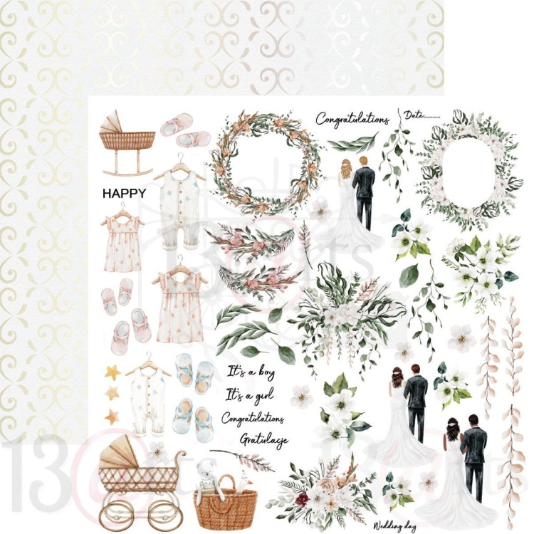 Zestaw papierów do scrapbookingu 30x30 Beautiful Moments 13arts