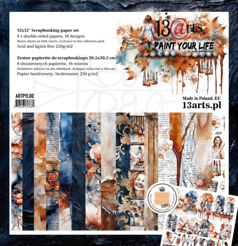 Zestaw papierów do scrapbookingu 30x30 Paint Your Life 13arts