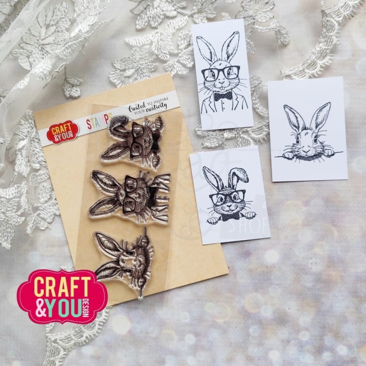 Stempel akrylowy Zające CS048 Craft&amp;You Design